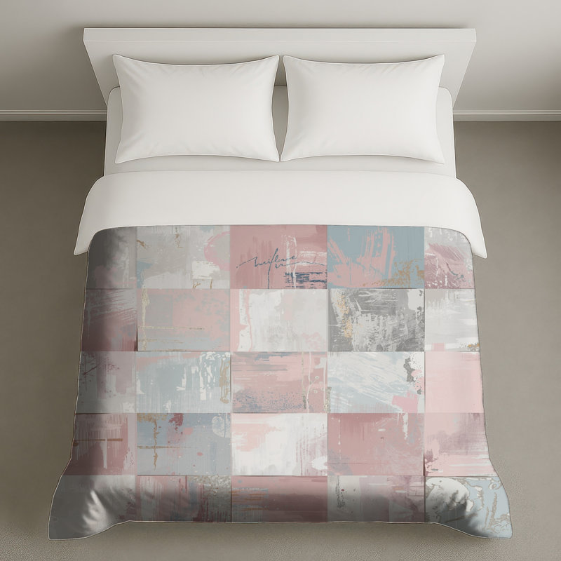 Pastel Abstract Patchwork Duvet Covers, King