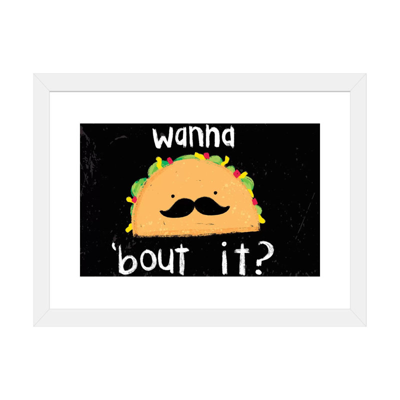 «Taco-Bout It III» par Jessica Weible - impression, H 24 po x l 32 po x P 1 po, Papier encadré blanc, Blanc