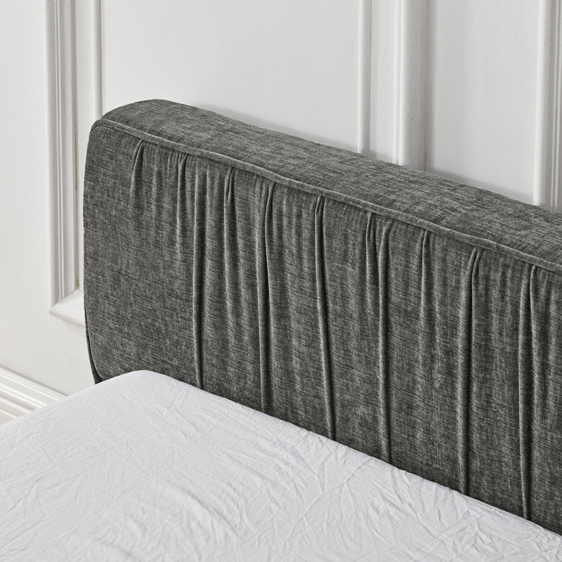 Base de lit tapissier grand format, Gris foncé