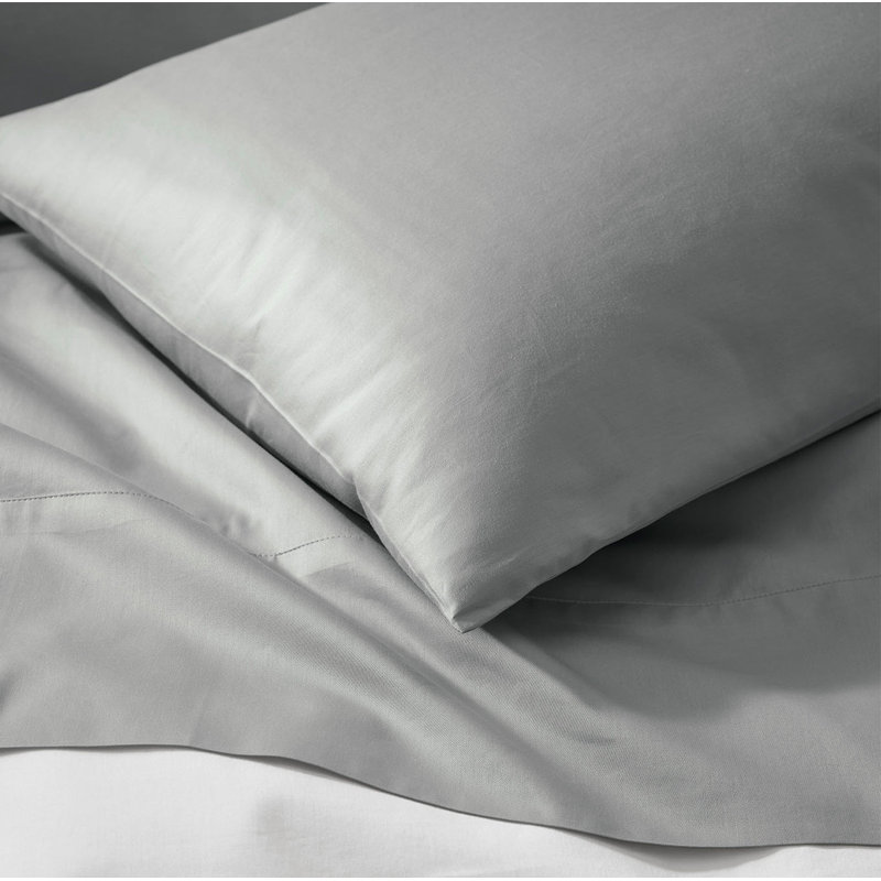 Percale Hemmed Sheet Set, Queen Sheet Set with 2 Standard Pillowcases, Shore