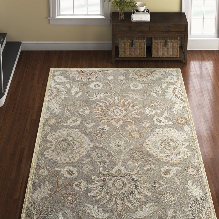 Applegate Floral Hand-Tufted Wool Taupe/Camel/Gray Area Rug