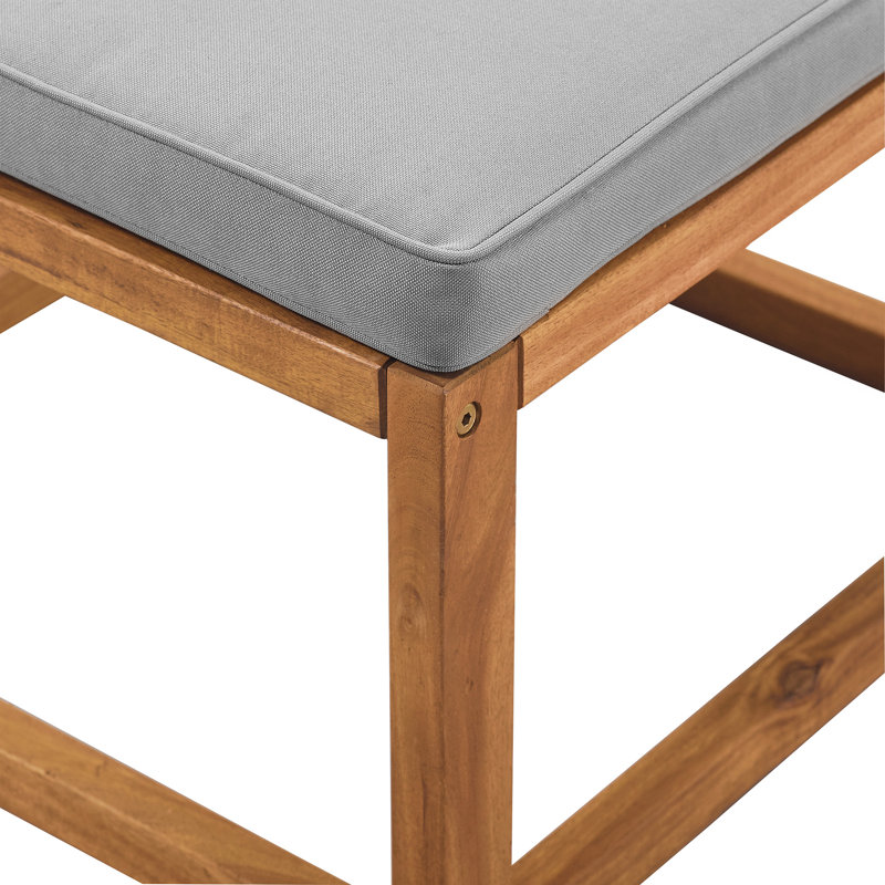 Chaise de patio avec coussins et repose-pieds, Structure brune / coussin gris