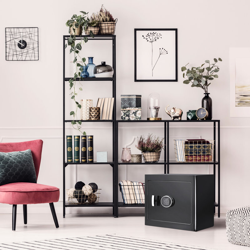 Coffre de rangement pour bijoux - 1,01 pi³ noir avec porte à haute température