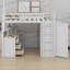 Lit mezzanine tout-en-un avec bureau intégré, tiroirs de rangement et garde-robe