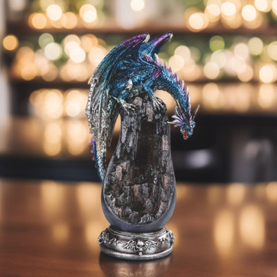 11.75"H Blue Dragon on Arch Canyon Figurine