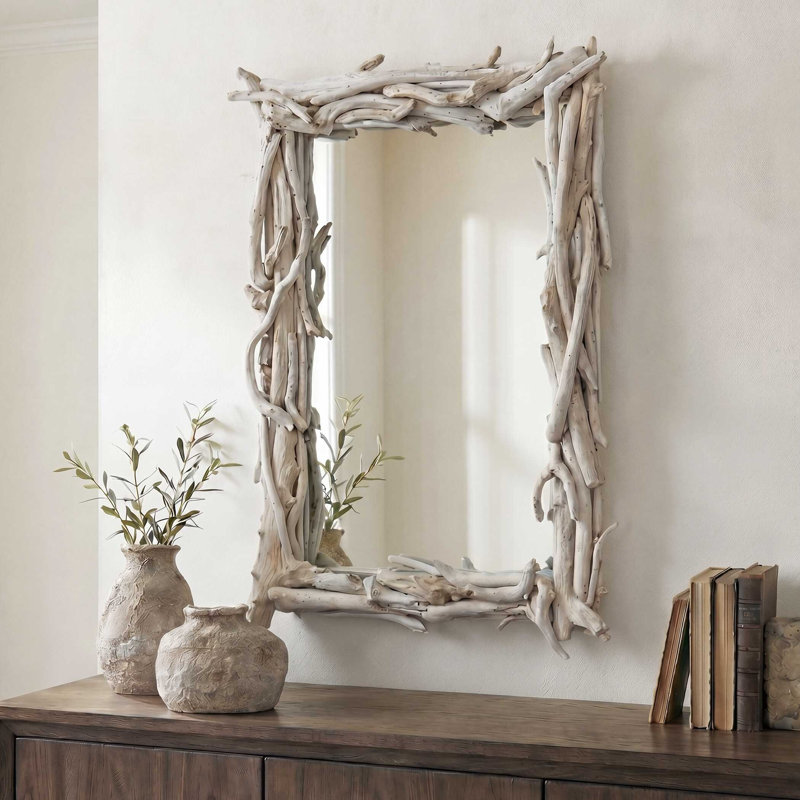  Miroir Rooted, White Wood, Solid Wood