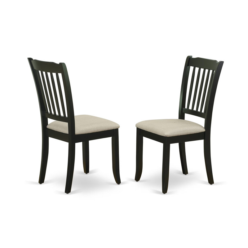 5 Piece Dinette Set for 4 Includes a Round Kitchen Table with Pedestal and 4 Linen Fabric Kitchen Dining Chairs, 42x42 Inch, Black