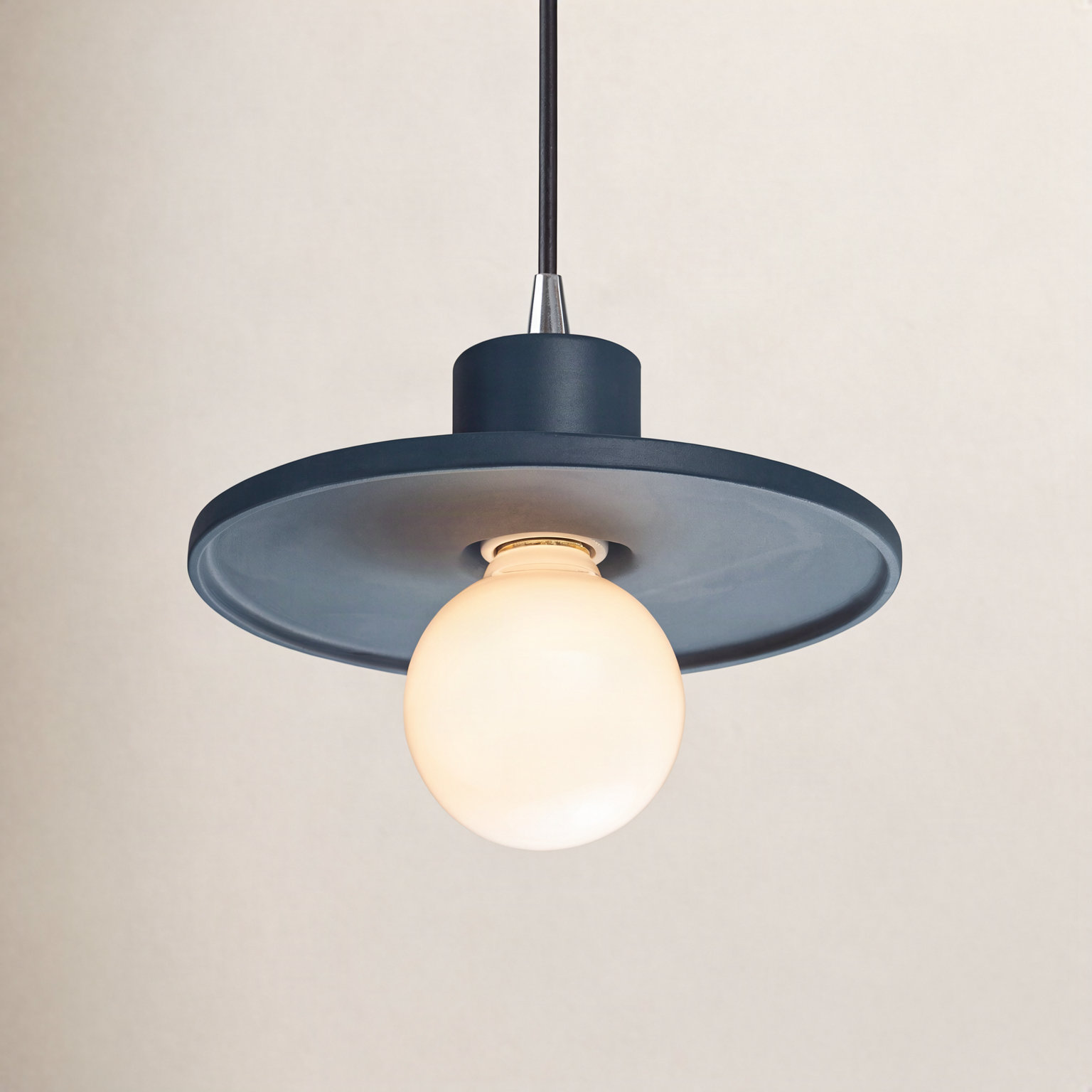 Marlena Dimmable Single Light Pendant, Midnight Sky, Polished Chrome