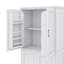 Armoire de rangement pour salle de bain, armoire autoportante avec 4 portes, tablettes réglables