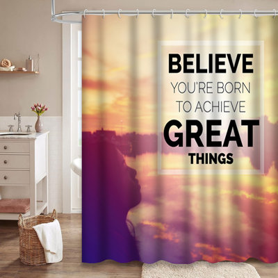 Inspirational Woman Vintage Art Beauty Shower Curtain with 12 Hooks