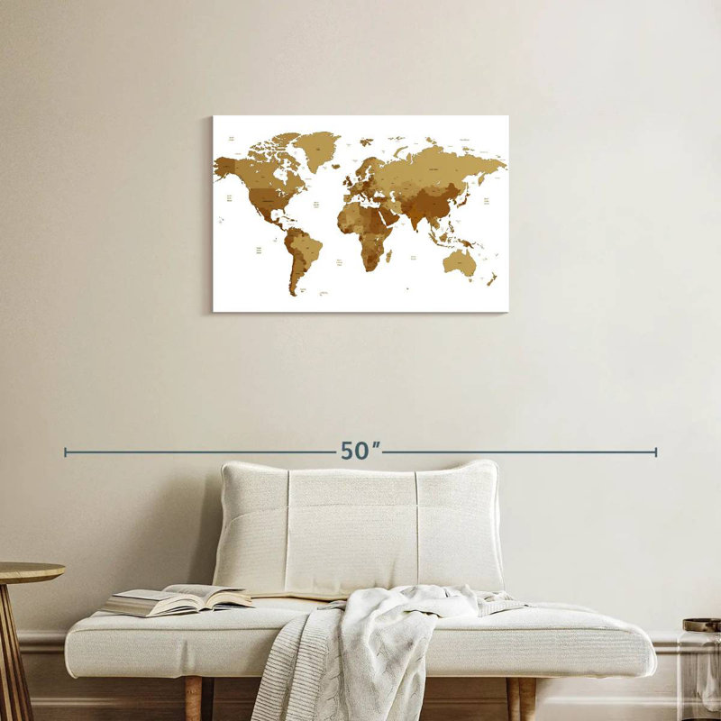 Carte du monde Aliaz, H 20 po x l 30 po