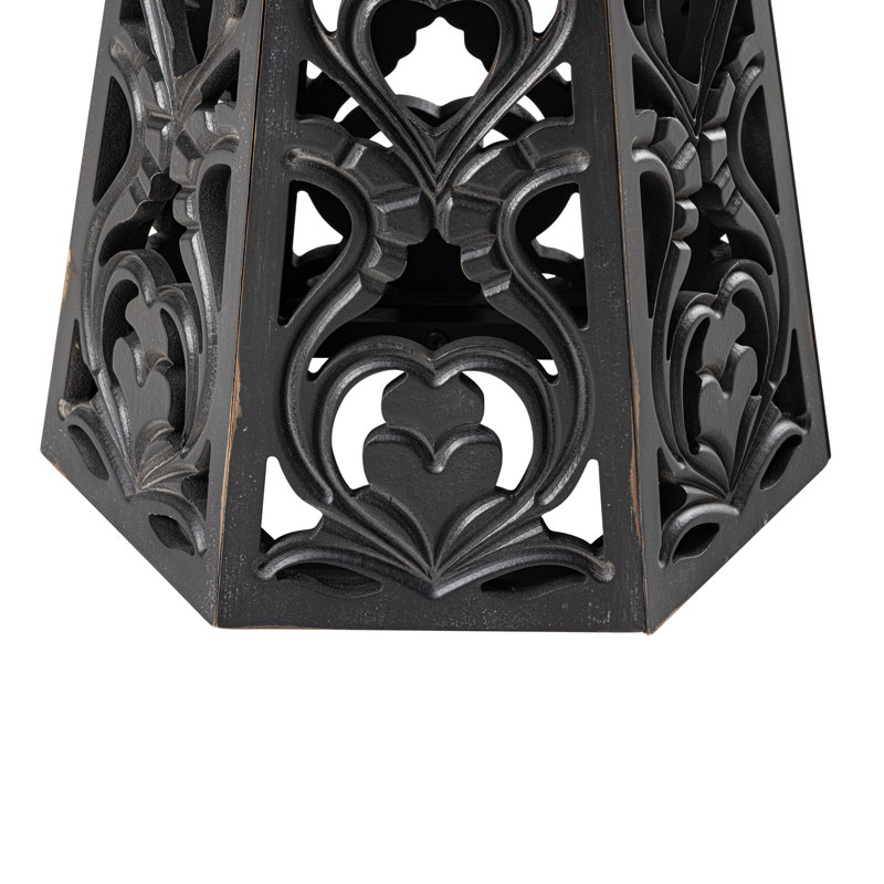 Petite table d'appoint ronde de 24,02 pouces de hauteur, Noir