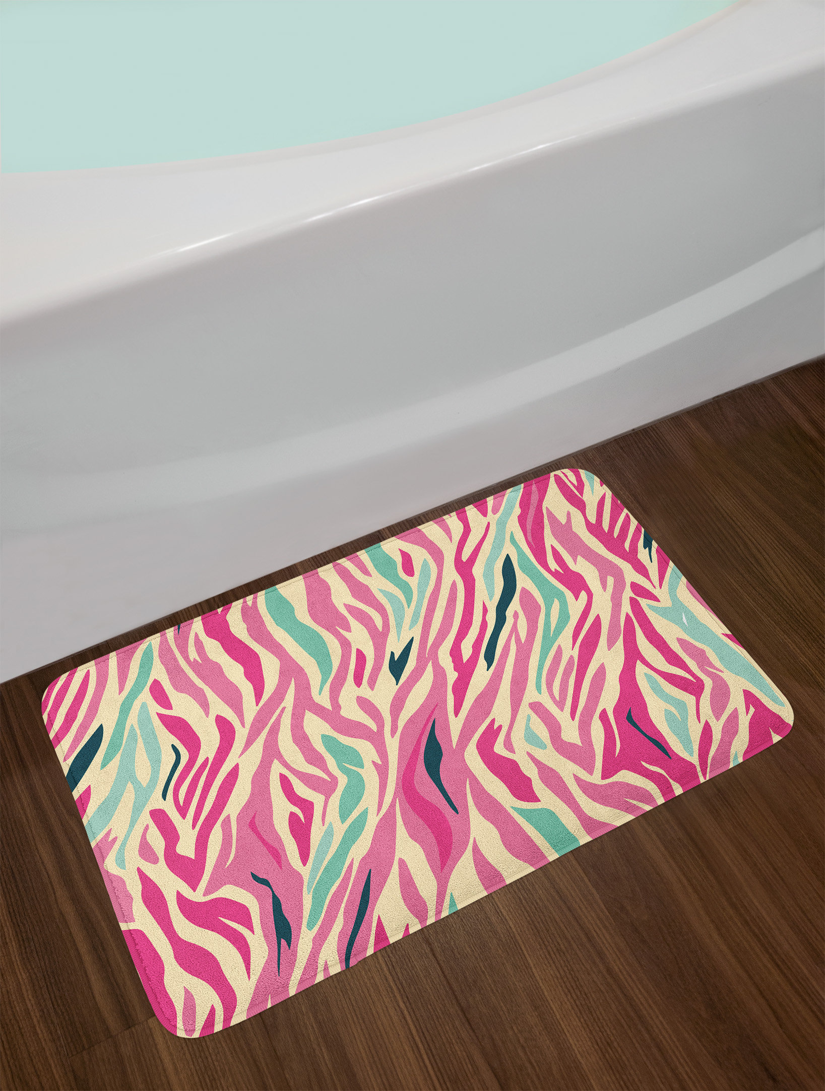 East Urban Home Funky Fashion Pink Zebra Bath Rug | Wayfair