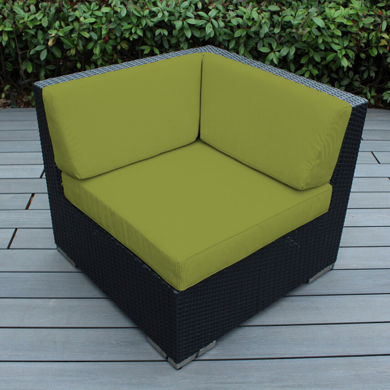 Chaise de patio avec coussins Billyjo, Sunbrella Ara, Noir