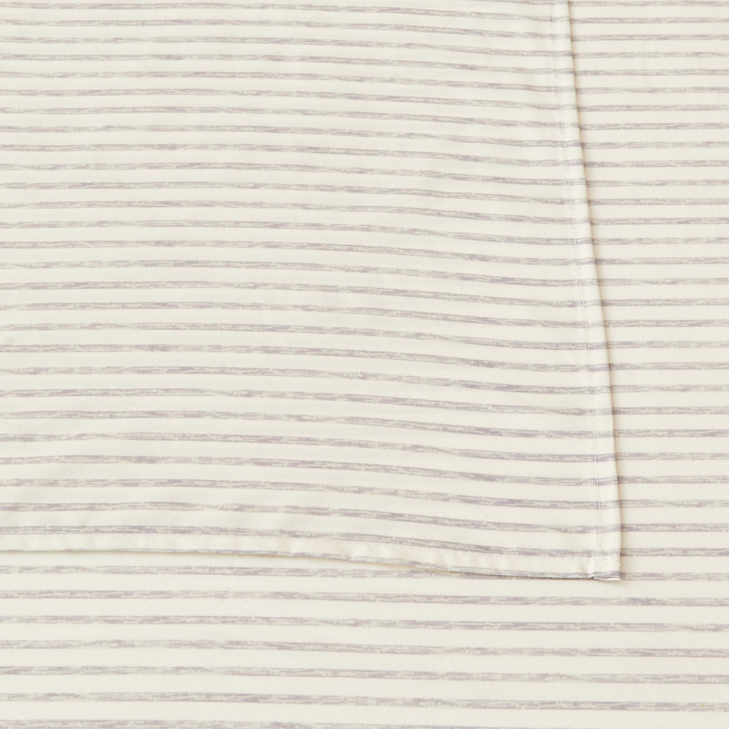 Twin Light Grey Striped Microfiber Sheet Set