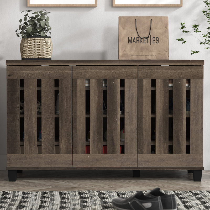 Armoire de rangement pour chaussures 16 paires Baron, Chêne cendré