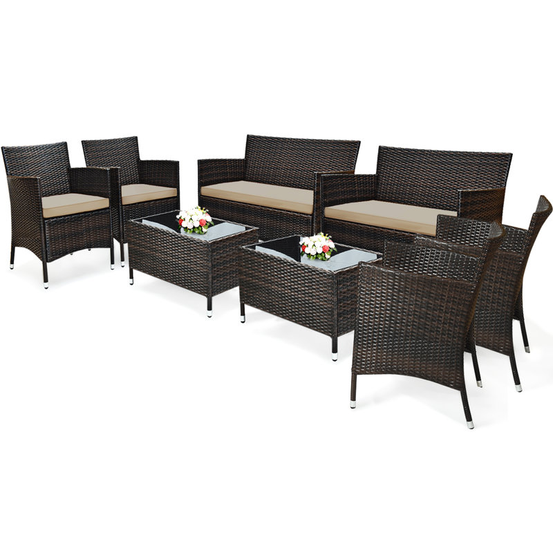 Lodoga 8 - Person Patio Conversation Set with Cushions