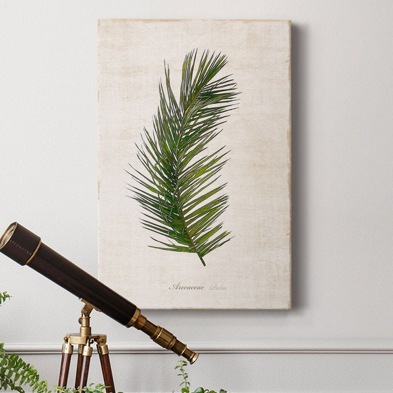 Palm Botanical II - peinture sur toile tendue, H 18 po x l 12 po x P 1 po