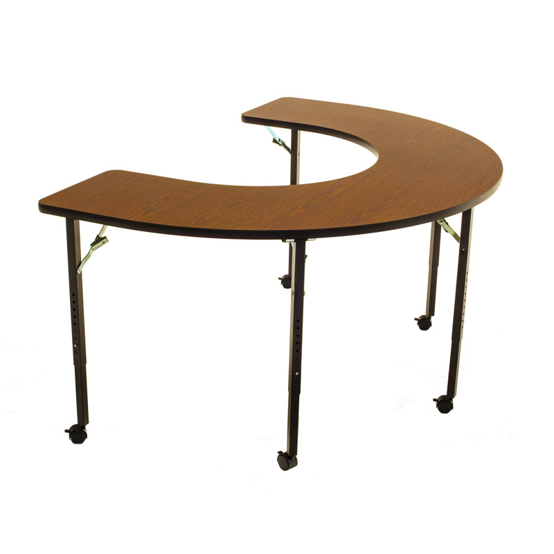 Table de jeu pliante en forme de fer à cheval accessible pour fauteuil roulant, Oui