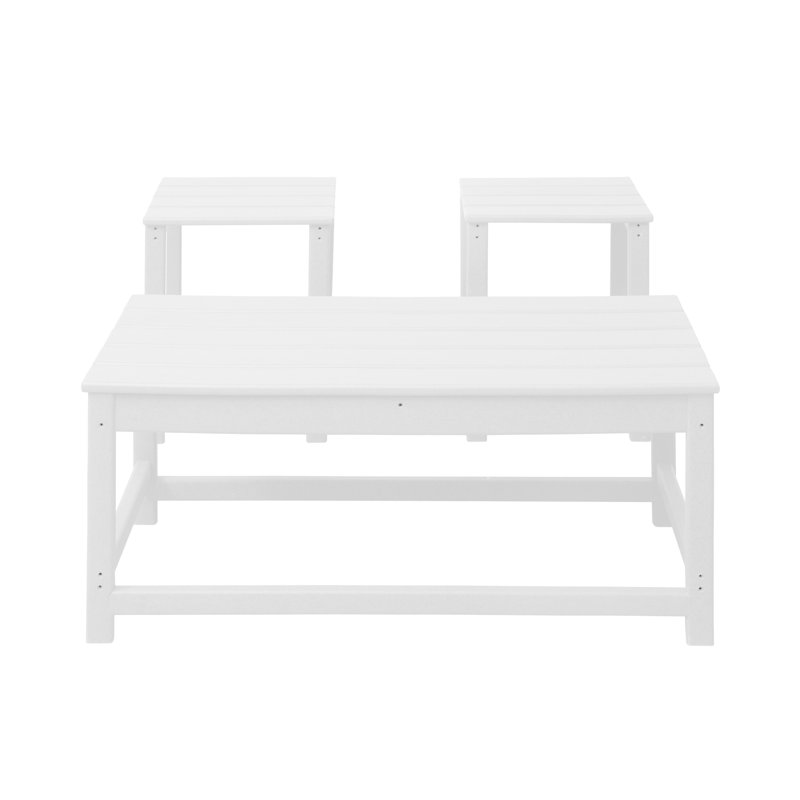 Laguna 3-Piece Patio Table Set, White