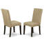 Ensemble de table de salle à manger 9 pièces comprenant une table de cuisine rectangulaire avec piédestal et 8 chaises de salle à manger Parson en tissu brun, cappuccino de 42 po x 72 po-77841333-77841353