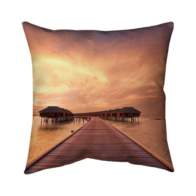 Sea Villas Coral Exotic – Outdoor Throw Pillow with Insert, Weather-Resistant