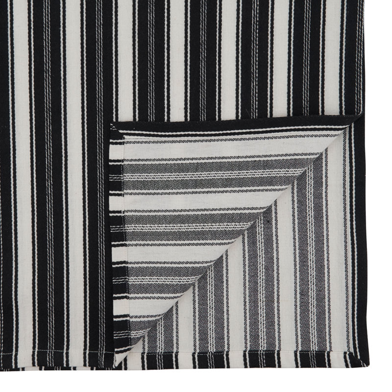 Chemin de table décoratif en coton noir et blanc classique l 16 po, L 72 po x l 16 po