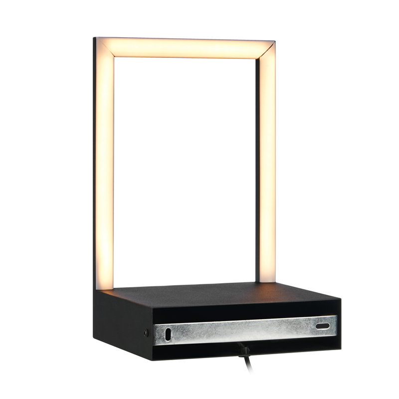 Bakari LED Plug-in Flush Mounted Sconce, Black, 30cm H x 20cm W x 15cm D