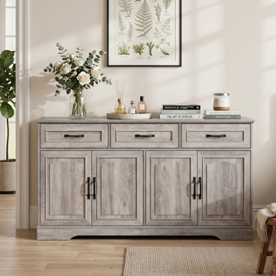 65.75" Large Sideboard Buffet Cabinet With Wooden Door