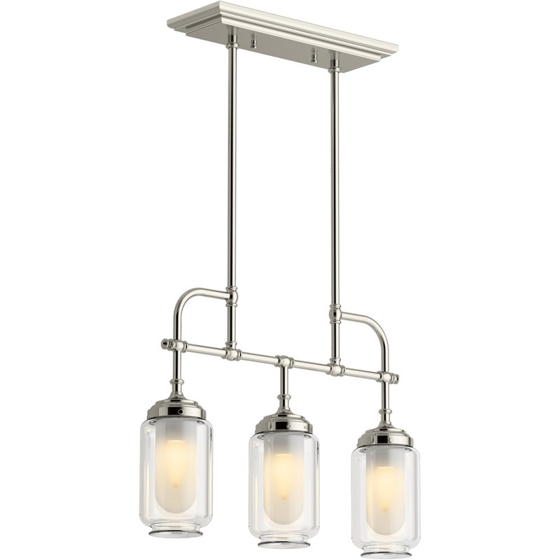 Artifacts 3 - Light Unique Square/Rectangle Chandelier, Polished Nickel