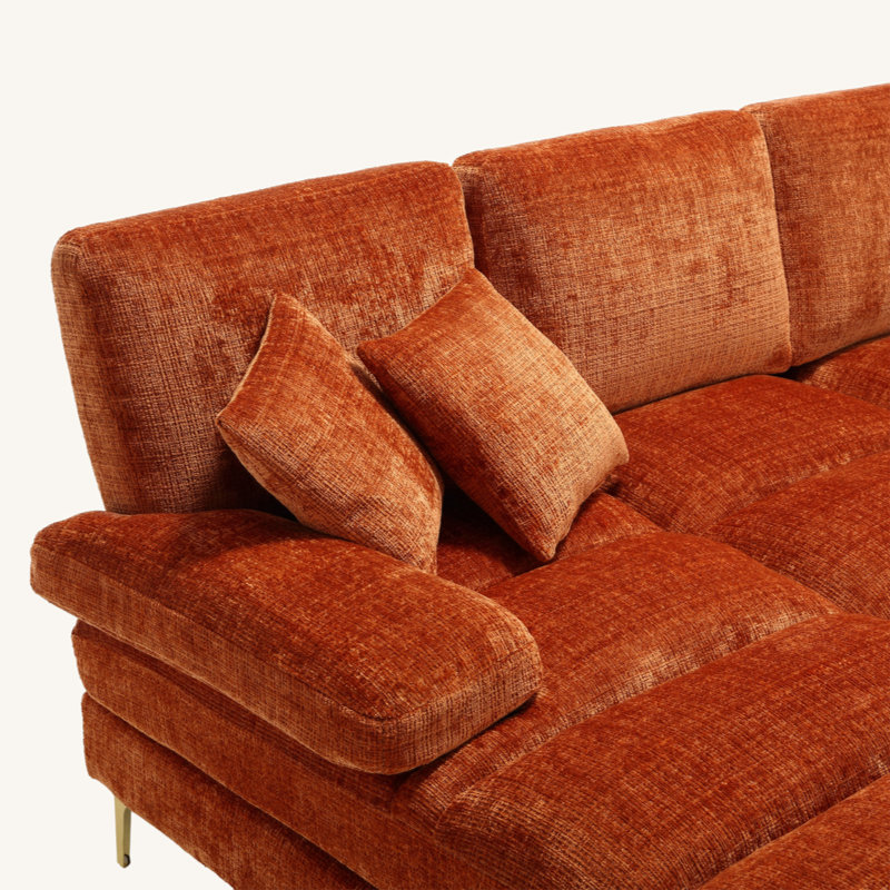 Canapé en chenille 114,19 po Pariksit, Orange