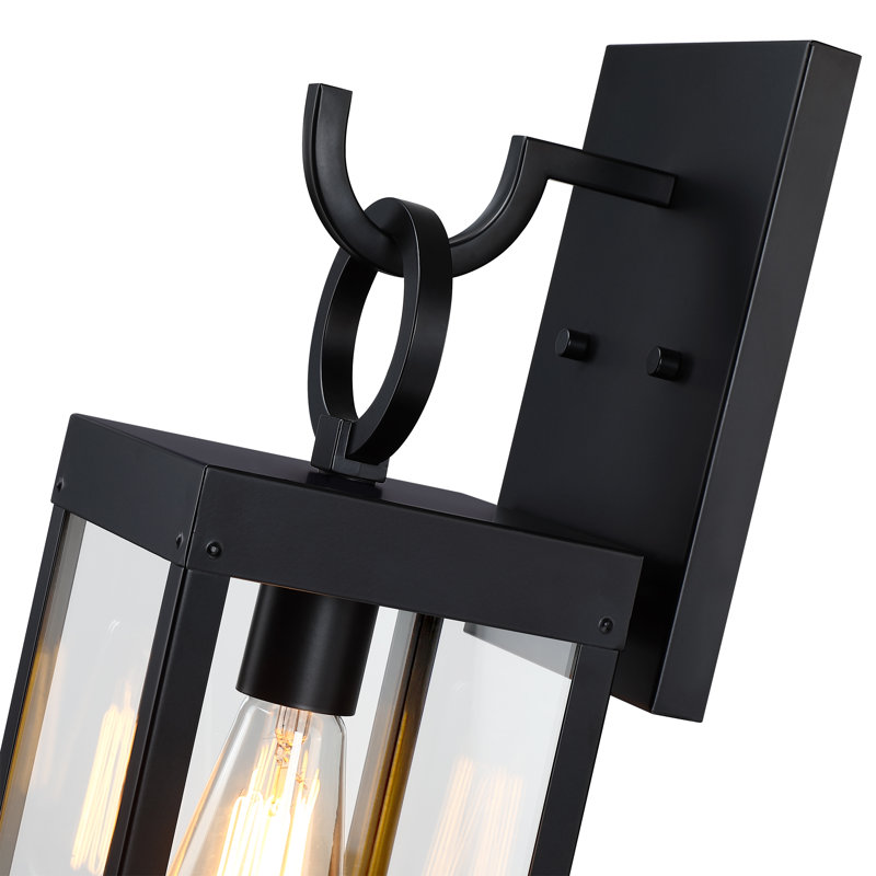 Zakiah 19.3in 1-Light Outdoor Wall Light with Matte Black Finish
