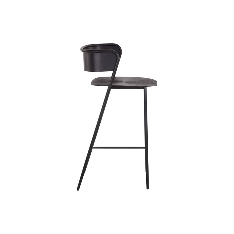 Syed Stool with Metal Frame, Gunmetal, Counter Stool (25.50” Seat Height)