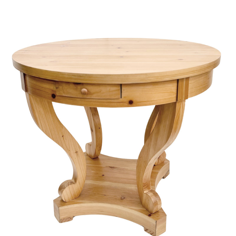 Table basse rustique avec pieds élégants courbés et rangement, rangement Mid-Century moderne en bois massif