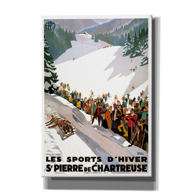 «Les Sports D'Hiver» par Vintage Posters, art mural sur toile, H 26 po x l 18 po x P 0,75 po
