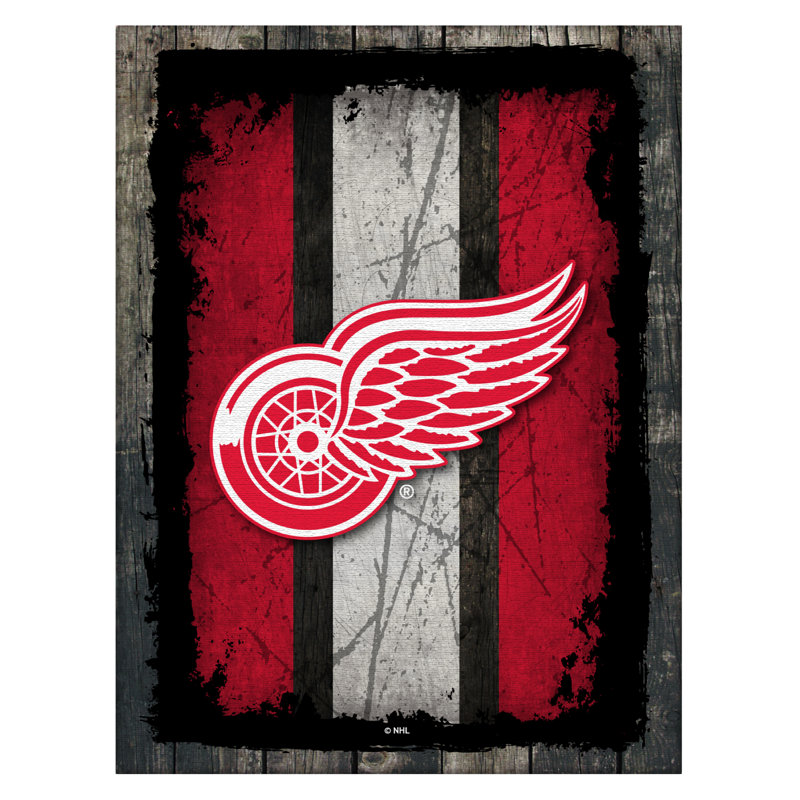 Art sur toile NHL Logo, Red Wings de Detroit, H 20 po x l 15 po x P 1 po