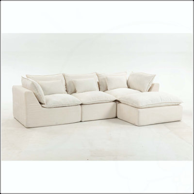 102.3" Cloud Modular 3-Seater Sofa with Ottoman
