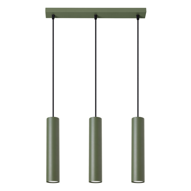 Bergmundur - Light Stainless Steel Pendant, 46.5cm W x 15cm D, Green, 3 Lights