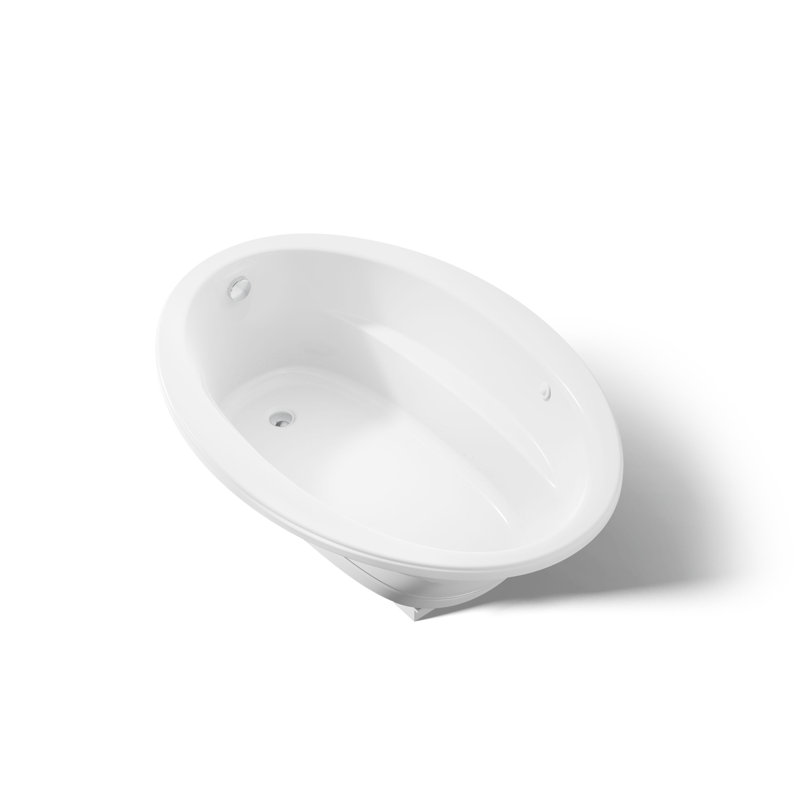Sunward 60" x 42" Undermount Whirlpool Bathtub, Dune, No