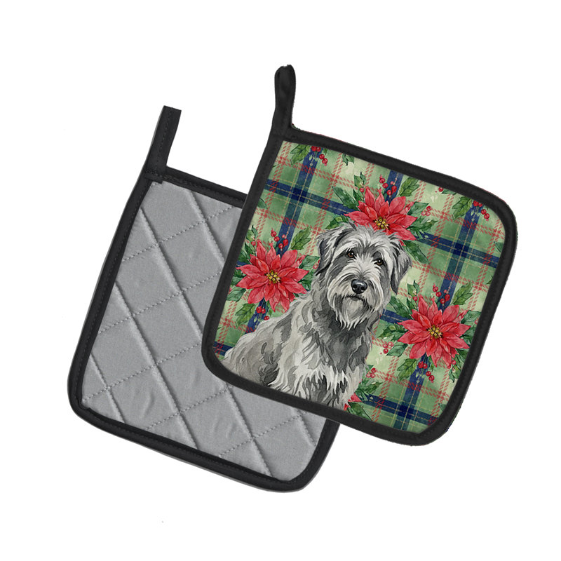 Paire de poignées de Noël gris Briard