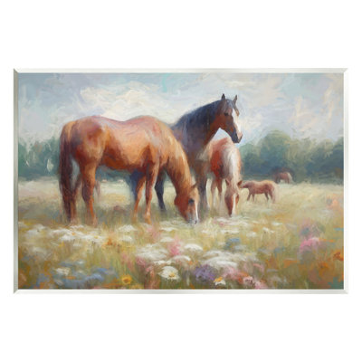 Famille de chevaux Ba-383-Wood dans un pré par Ramona Murdock