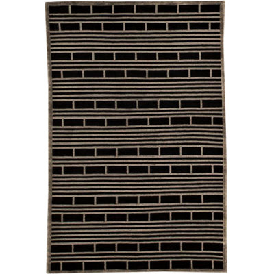 Hand-Knotted High-Quality Black Area Rug