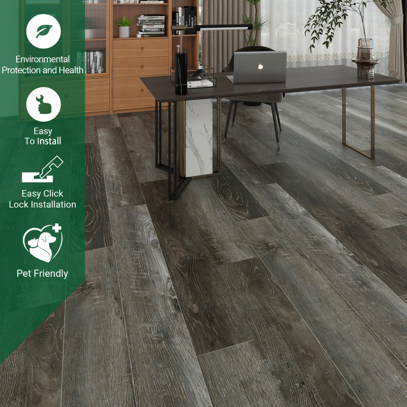9 In. X 62.6 In. 30Mil 8Mm Waterproof SPC Rigid Core Luxury Vinyl Plank Flooring, Mystic Jungle