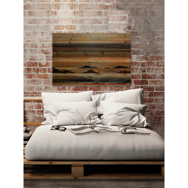 Montagnes par Parvez Taj - impression sur bois sans cadre, H 20 po x l 30 po x 1,5 po