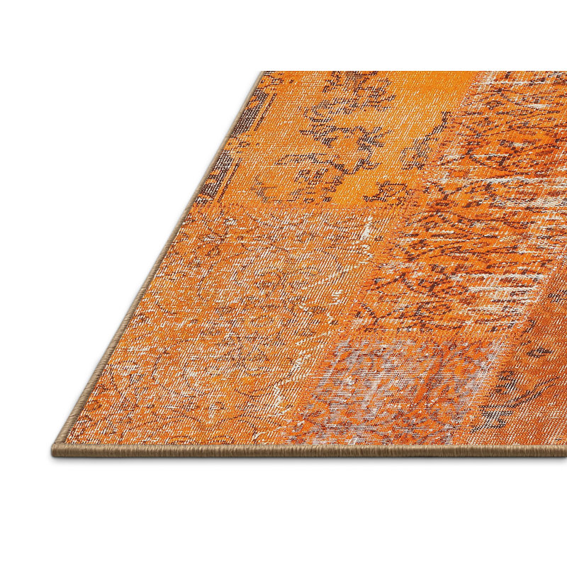 Tapis contemporain orange, Rectangle 7 pi x 9 pi