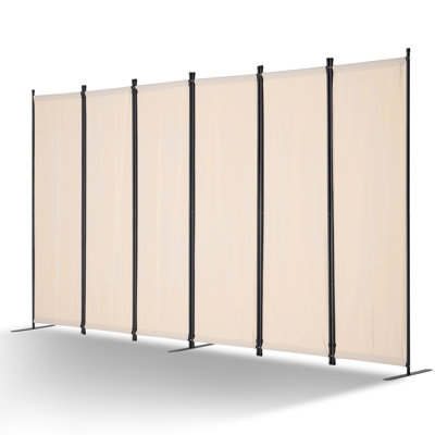 Room Divider 6 Panel Fabric Room Privacy Screen for Office Bedroom 