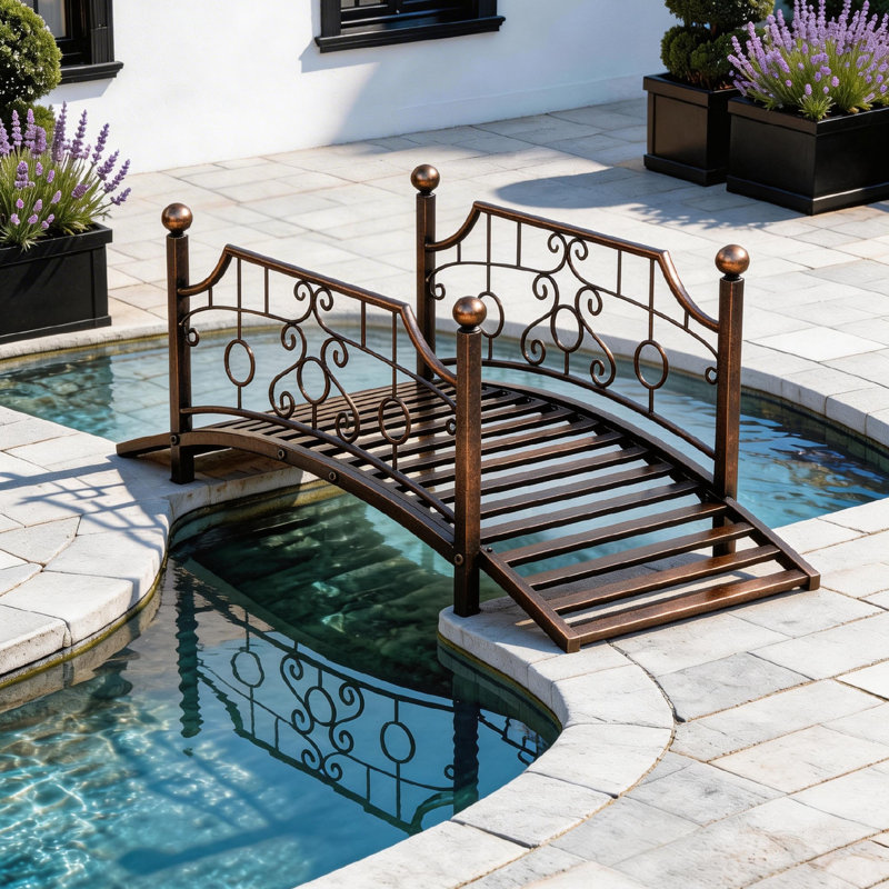 Pont de jardin décoratif en fer 3,3 pi, Bronze