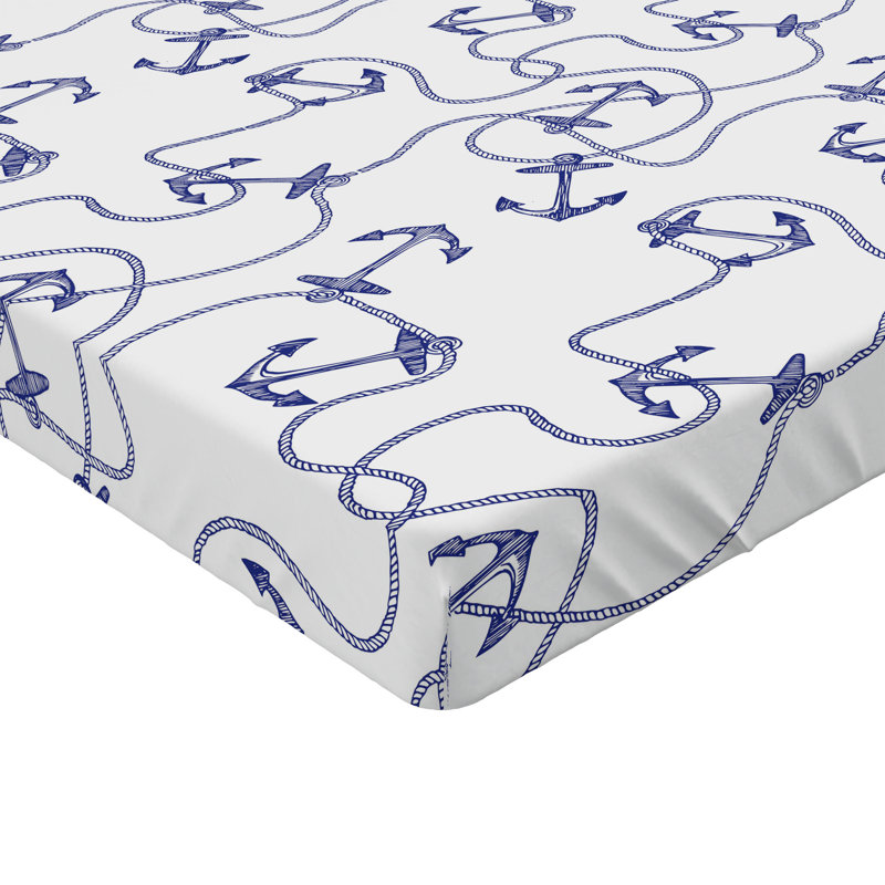 Ambesonne Anchor Fitted Sheet 2-Pack Hand Drawn Anchors undefined, California King Fitted Sheet