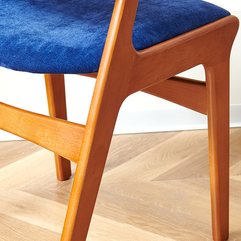 Chaise d'appoint bleue rembourrée (ensemble de 2), Blue