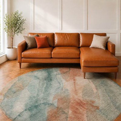 Machine Washable Indoor/Outdoor Chantille ACN2949 Abstract Rug